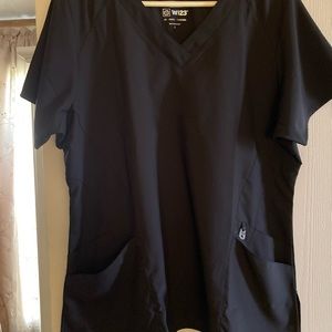 Ladies black scrub top